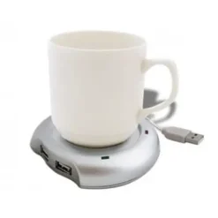 USB mugvärmare - Nyhet - Hub med 4 portar - Grå - Plast - För vuxna