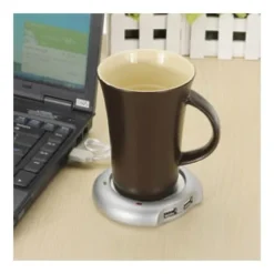 USB mugvärmare - Nyhet - Hub med 4 portar - Grå - Plast - För vuxna