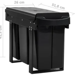 Utdragbar sophink mjuk stängning 36 L - Inbyggd Sophink - Inbyggda Sophinkar - Home & Living