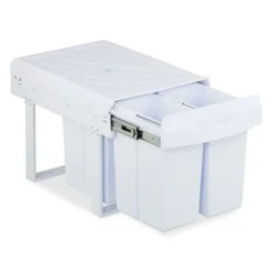Utdragbar soptunna, 41,3x34x51,8 cm, Vit