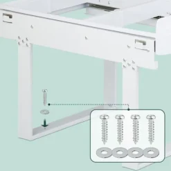 Utdragbar soptunna, 41,3x34x51,8 cm, Vit