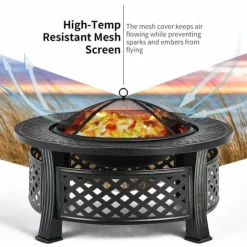 Uteliv Eldstad, 81x48x3 cm, Svart