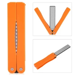 Utomhuscamping Hopfällbar Dubbelsidig 400/600# Slipsten Bryne Slipverktyg (Gul)