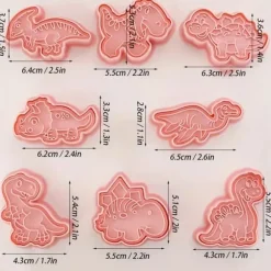 Utstickare med stämpel DINOSAURIER DINUSIE kakformar 8 st