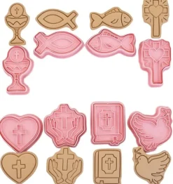 Utstickare med stämpel FÖRSTA HELIGA NATVARDEN 8 st