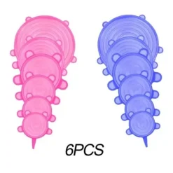 Utvidbara silikonlock - MÄRKE - Typ 216-D-1 - 6 delar - Återanvändbara - Vattentäta