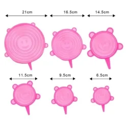 Utvidbara silikonlock - MÄRKE - Typ 216-D-1 - 6 delar - Återanvändbara - Vattentäta
