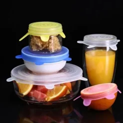 Utvidbara silikonlock - MÄRKE - Typ 216-D-1 - 6 delar - Återanvändbara - Vattentäta