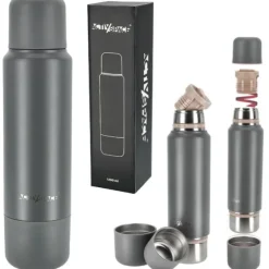 Vakuumresetermos för kaffe och te, 1200ml, stål - grå