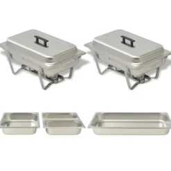 Varmhållningskärl 2 st rostfritt stål