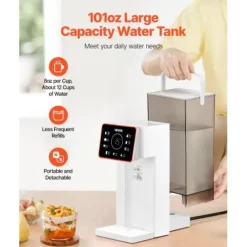 Varmvattenautomat, 27x20x34 cm, Justerbar temperatur, Pekskärm