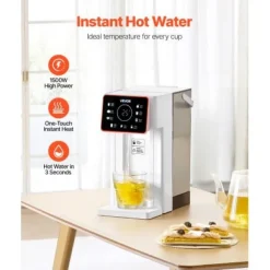 Varmvattenautomat, 27x20x34 cm, Justerbar temperatur, Pekskärm