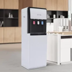 Vattenautomat - Golvstående vattendispenser - Bottenmatad - Kallt 10–15°C, varmt 85–95°C - 500W/90W - 220V - Vit