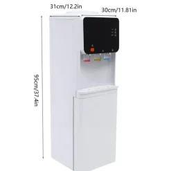 Vattenautomat, varm och kall funktionalitet, fristående design,VIT