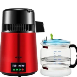 Vattendestillator, 4L kapacitet, tids- och temperaturdisplay, Vinröd