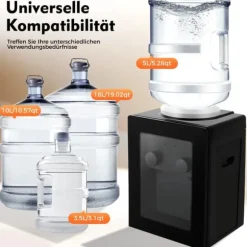 Vattendispenser - Bordsmodell - Varmt & Kallt Vatten - 220V 50Hz - Uppvärmning 550W, Kylning 75W - PP-hölje - Svart