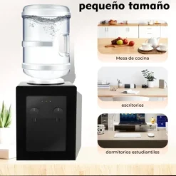 Vattendispenser - Bordsmodell - Varmt & Kallt Vatten - 220V 50Hz - Uppvärmning 550W, Kylning 75W - PP-hölje - Svart