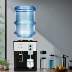 Vattendispenser & vattenkylare - HS-09 Bordsmodell - Varm & kall - 550W uppvärmning - 75W kylning - Avtagbar design - PP & 304 rostfritt stål - Vit