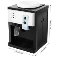 Vattendispenser & vattenkylare - HS-09 Bordsmodell - Varm & kall - 550W uppvärmning - 75W kylning - Avtagbar design - PP & 304 rostfritt stål - Vit