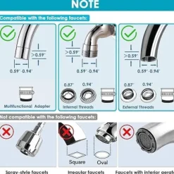 Vattenfilter / Adapter för Vattenkran – 400 Gallon Vattenfilter System för Kraninstallation – Minskar Klor och Obehaglig Lukt