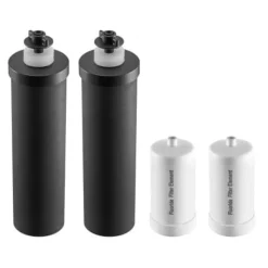 Vattenfilter ersättningselement, 62x243 mm, 4-pack, Aktivt kol