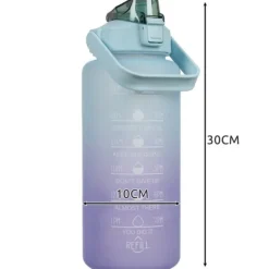 Vattenflaska med Sugrör & Tidsmarkör - 2L