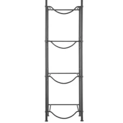Vattenkannahållare 4-vånings, Enkelrads flaskställ för 4 flaskor, Svart, hållbar design, perfekt för hemmet
