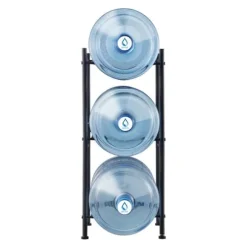 Vattenkannahållare 3-vånings, Enkelrads flaskställ för 3 flaskor, Svart, robust design, utrymmeseffektiv