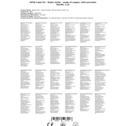 Vattenkittel med porslinshandtag