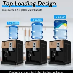 Vattenkylare/Vattendispenser - Bordsmodell - 5 Gallon (18,9 L) - Varm & Kall 8–90 °C - Plast - Champagne