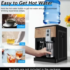 Vattenkylare/Vattendispenser - Bordsmodell - 5 Gallon (18,9 L) - Varm & Kall 8–90 °C - Plast - Champagne