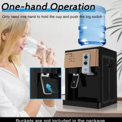 Vattenkylare/Vattendispenser - Bordsmodell - 5 Gallon (18,9 L) - Varm & Kall 8–90 °C - Plast - Champagne