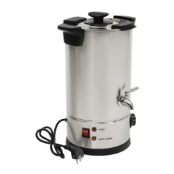 Vaxsmältare för ljus - Smältgryta med kran - 10 L - 304 Rostfritt Stål - Termostat 30–110 °C - 1800 W - 220–240 V - Silver