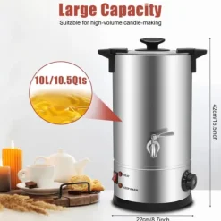 Vaxsmältugn, Stort kapacitet, Snabb uppvärmning,Silver