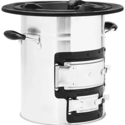 Vedeldad campingspis silver 51,5x35x30,5 cm rostfritt stål