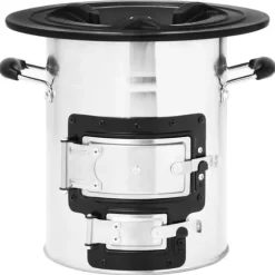 Vedeldad campingspis silver 51,5x35x30,5 cm rostfritt stål