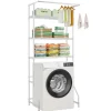 Över Tvättmaskin Hylla, Enkelrad 3-Vånings Förvaringsställ, Vit, för Torktumlare och Tvättmaskin