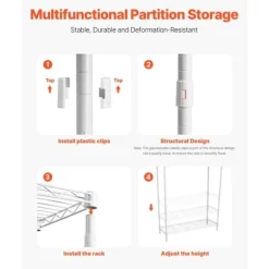Över Tvättmaskin Hylla, Enkelrad 3-Vånings Förvaringsställ, Vit, för Torktumlare och Tvättmaskin