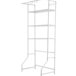 Över Tvättmaskin Hylla, Enkelrad 3-Vånings Förvaringsställ, Vit, för Torktumlare och Tvättmaskin