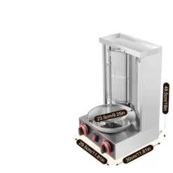 Vertikal Kebabmaskin, Rostfritt Stål, LPG Bränsle,svart