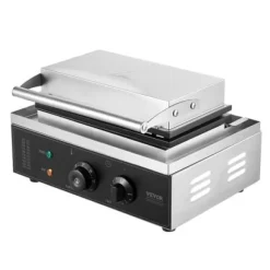 Våffeljärn, 10 rektangulär kommersiell våffelbaker, 39x35.5x23 cm, silver, rostfritt stål