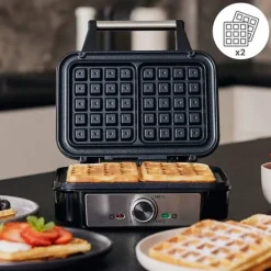 Våffeljärn - ZEEGMA - Gofree Chef - 1200 W - Non-stick beläggning - 2 våfflor
