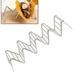 V-formad tacohållare i rostfritt stål - 4-5 galler - Matställ för hemmakök - 6,3x22,5x4,5 cm/2,5x8,9x1,8in