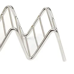 V-formad tacohållare i rostfritt stål - 4-5 galler - Matställ för hemmakök - 6,3x22,5x4,5 cm/2,5x8,9x1,8in