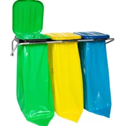 Vägghängd hållare för sopsortering, 3 färger - 120L påsar