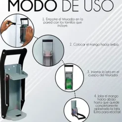 Väggmonterad aluminiumburkkross med mjukt handtag för enkel återvinning