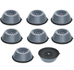 Vibrationsdämpande fötter till tvättmaskin/torktumlare Grå 8-pack