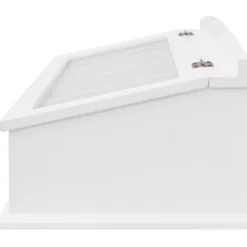 vidaXL Besticklåda MDF vit barockstil - Brickor för tallrikar och bestick