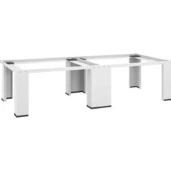 vidaXL Dubbel förhöjningssockel för tvättmaskin och torktumlare vit