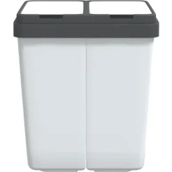 vidaXL Dubbel sophink vit 2x25 L - Soptunnor & papperskorgar